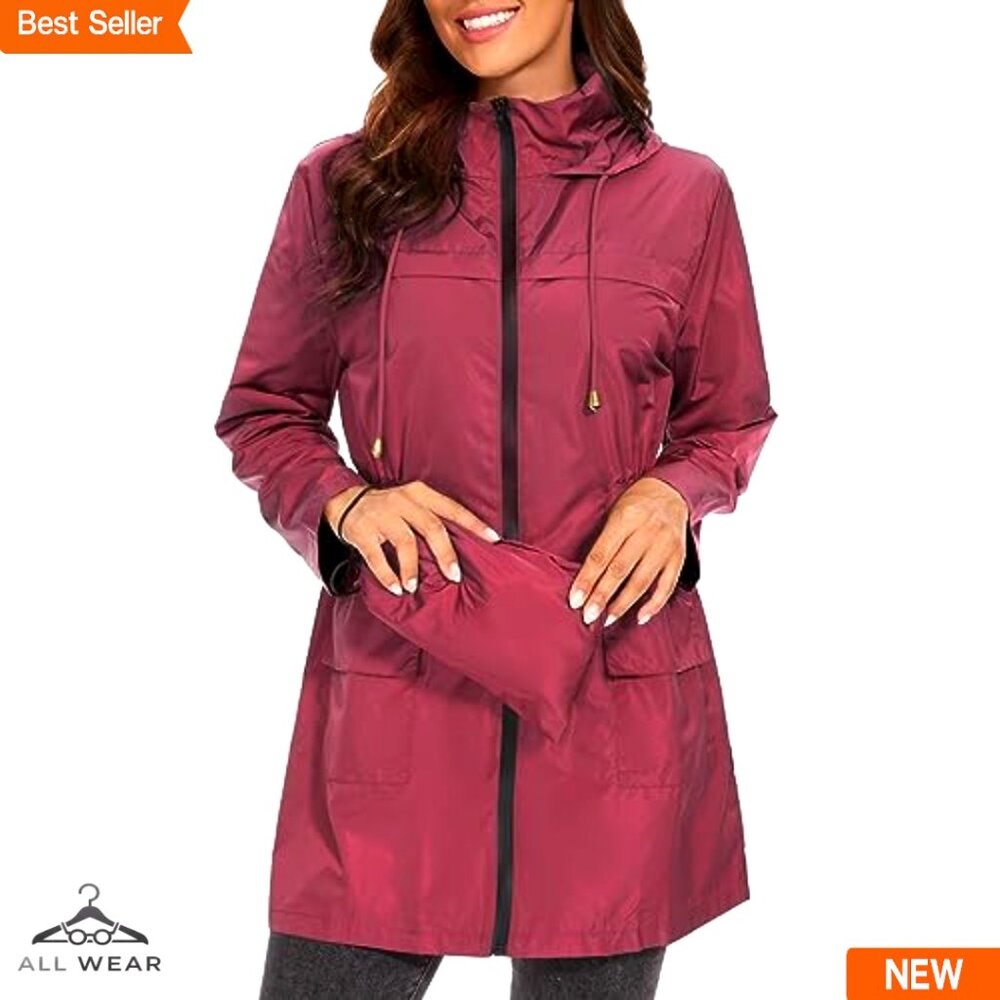 Waterproof Raincoat Lightweight Packable Hooded T… - image 4
